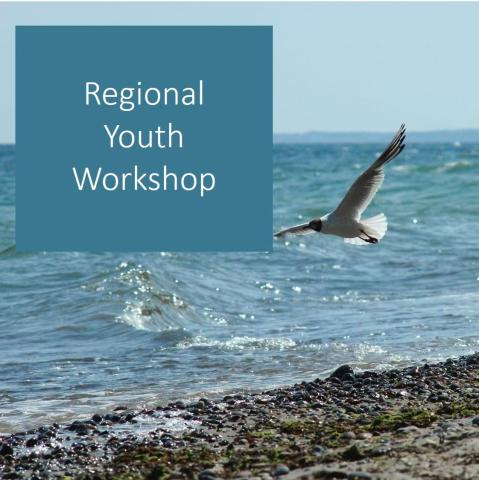 Advert for the Regional Youth Workshop, with a bird